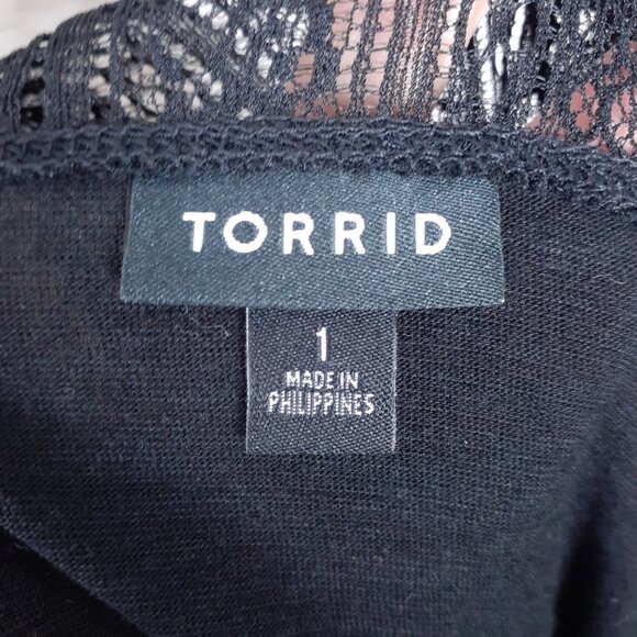 Torrid Womens Top 1X Lace Top Short Sleeved 263A - Picture 4 of 6